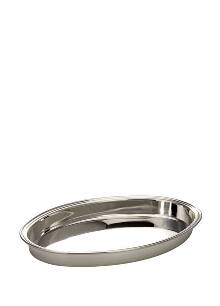 Silver Plexi Oval Deep Edge Serving Tray