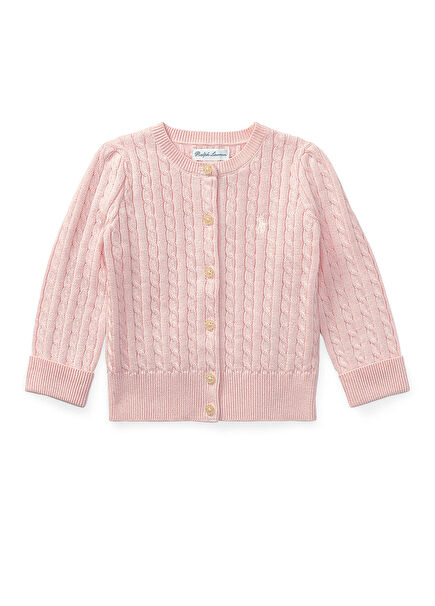 Pink Knit Textured Baby Girl Cardigan