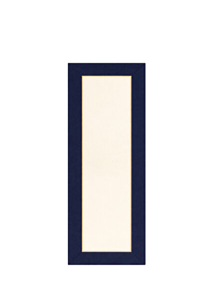 Ocean Noir Embroidered Navy Blue and Cream Cotton Runner 150 x 50 cm