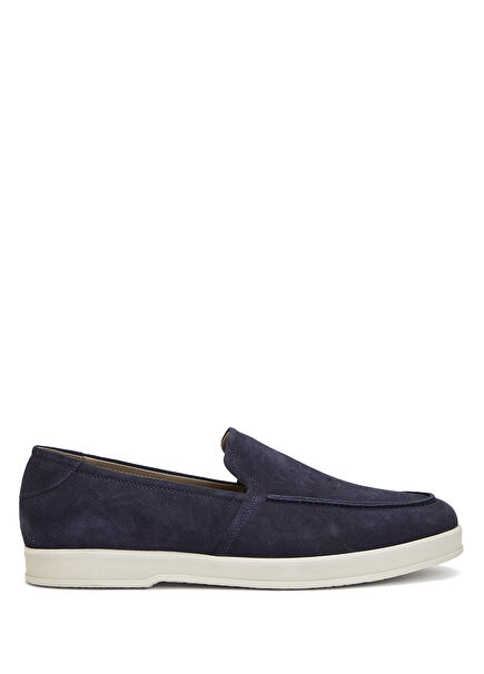Navy Blue Men's Suede Loafer