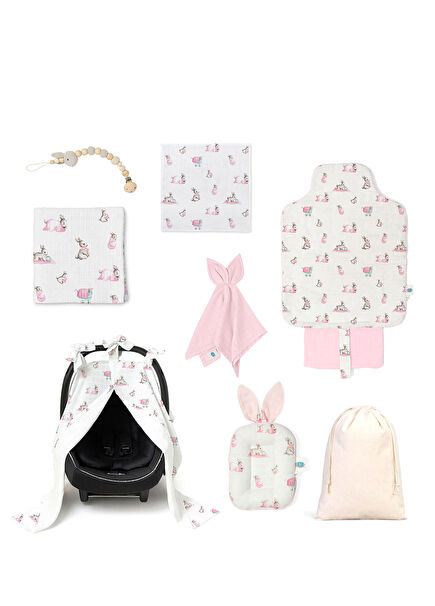 Bébé Lapin Rose Pembe Orta Boy 9 Parça Kız Bebek Hediyelik Seti