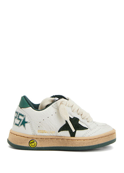 Ballstar Beyaz Yeşil Çocuk Deri Sneaker