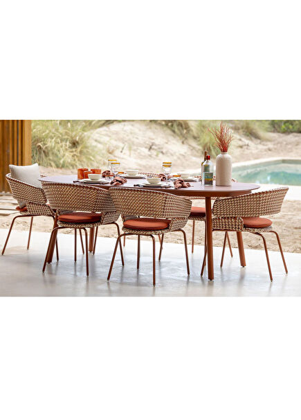 Phill Orange Aluminum Garden Table Set