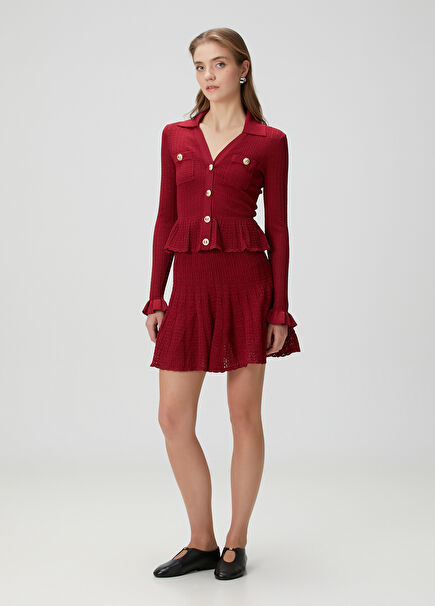 Burgundy Mini Knit Dress