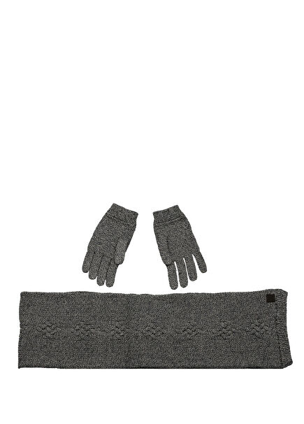 Gri Erkek Çocuk Atkı & Eldiven Set