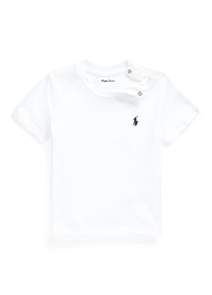 White Logo Embroidered Unisex Baby T-Shirt