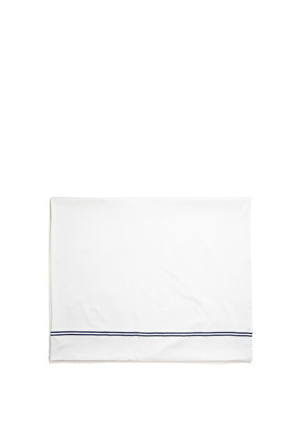 Penthouse White Navy Striped Sheet