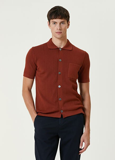 Farry Brick Color Knit Shirt