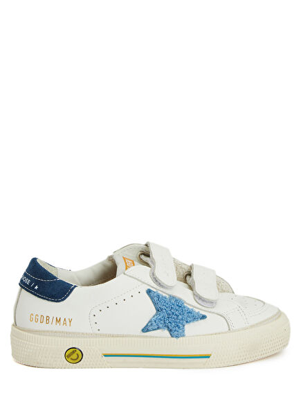 May White Unisex Kids Leather Sneaker