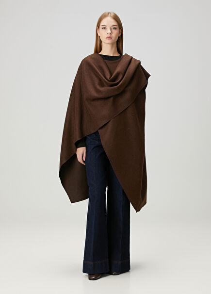 Kahverengi Yün Pelerin