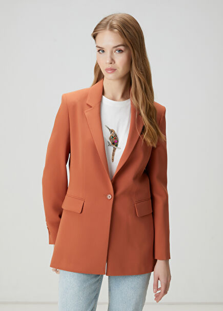 Brick Crepe Blazer