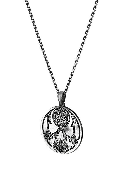 Celtic Skull Erkek Gümüş Kolye