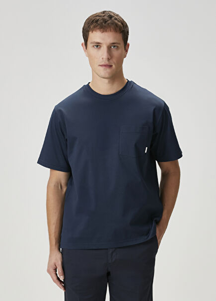 Navy Blue Pocket Detailed T-Shirt