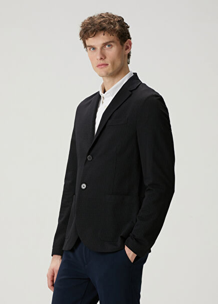 Black Stripe Pattern Jacket