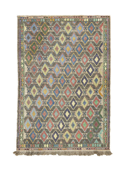 Akasya Geometric Design Wool Cicim Rug 135x186 cm