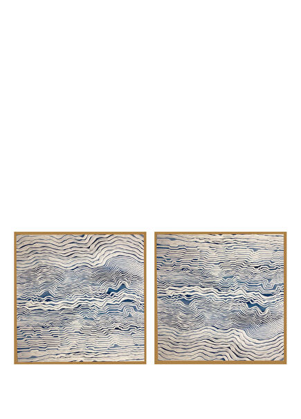 Waves 2'li Kanvas Üzeri Akrilik El Yapımı Resim Seti