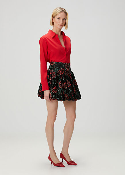 Iconic Nights Cyndi Black Floral Mini Skirt