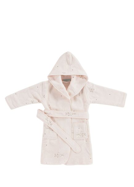 Happy Tony Cream Embroidered Cotton Baby and Kids Bathrobe