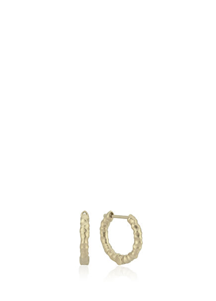 Hammered 14K Gold Women's Hoop Earrings