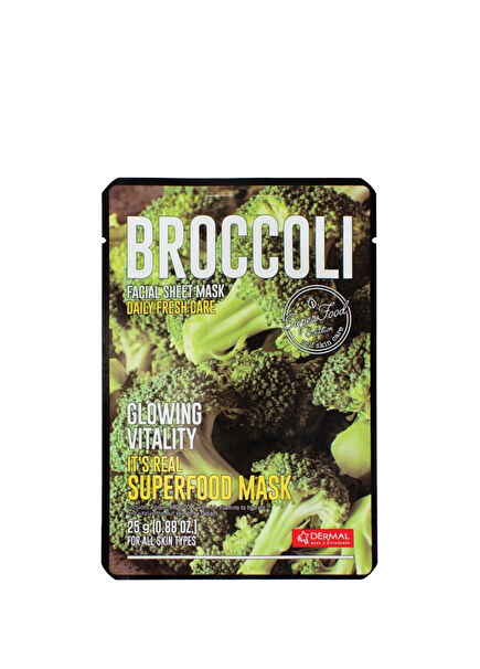 Broccoli Facial Sheet Mask Revitalizing & Radiant Broccoli Face Mask 25g