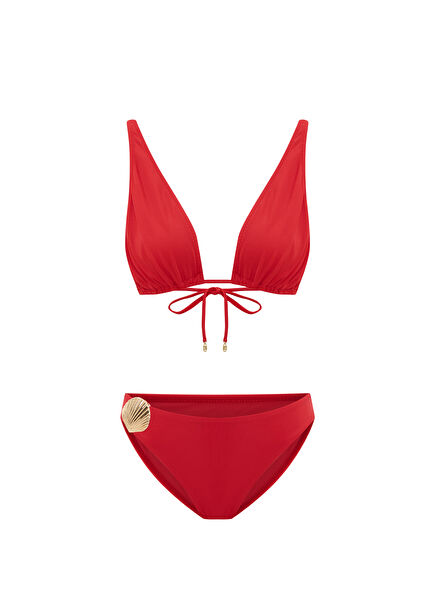 Coralisse Cherry V-Neck Triangle Women's Bikini Set