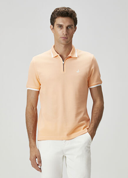 Peach Ecru Polo T-Shirt