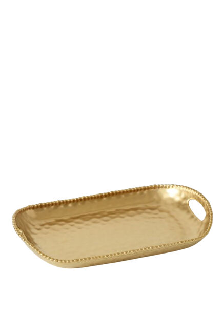 Gold Color Porcelain Rectangular Tray