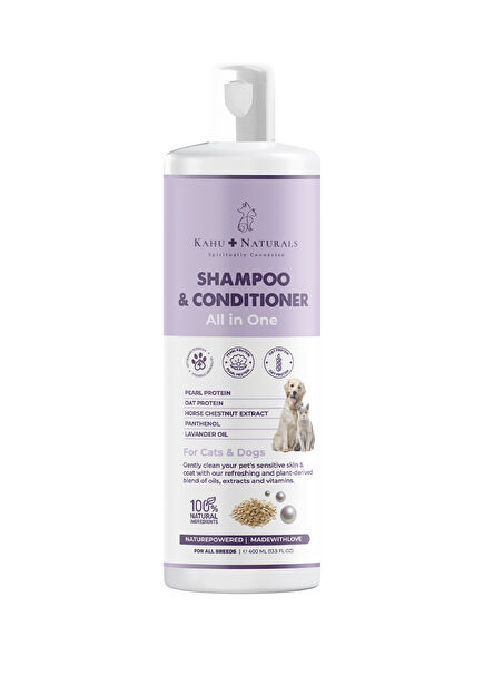 All-in-One 100% Natural Moisturizing Pearl and Oat Protein Dog Shampoo 400 ml