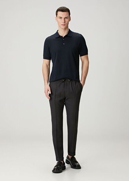 Brown Waist Corded Wool Trousers