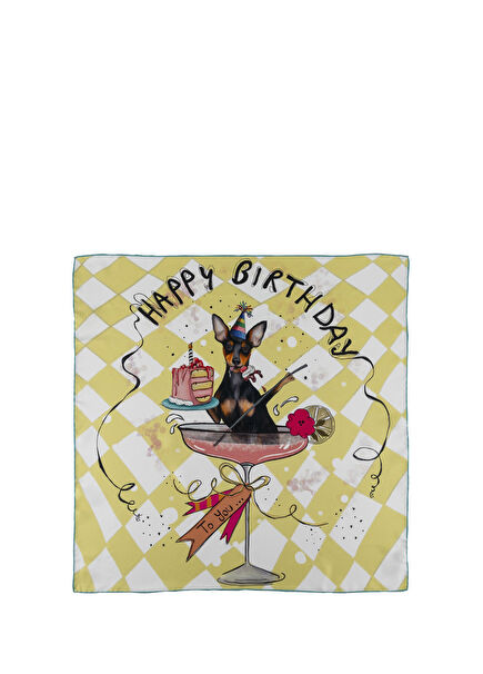 Happy Birthday Cocktail Silk Scarf
