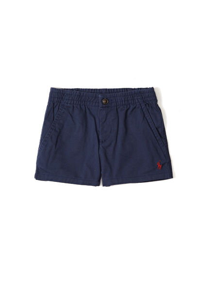 Navy Blue Logo Detailed Boys' Shorts