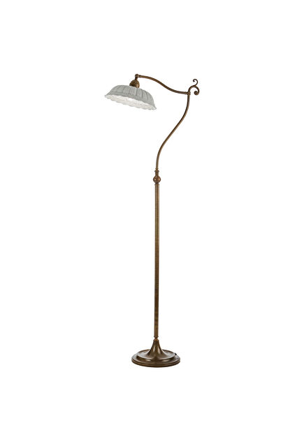 Anita Beyaz Seramik Başlıklı Metal Lambader