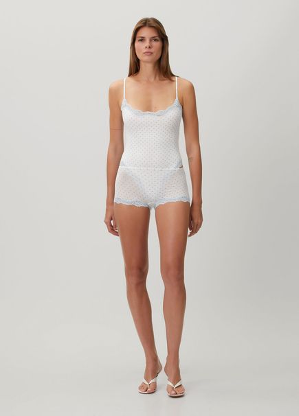 Blue White Polka Dot Bodysuit