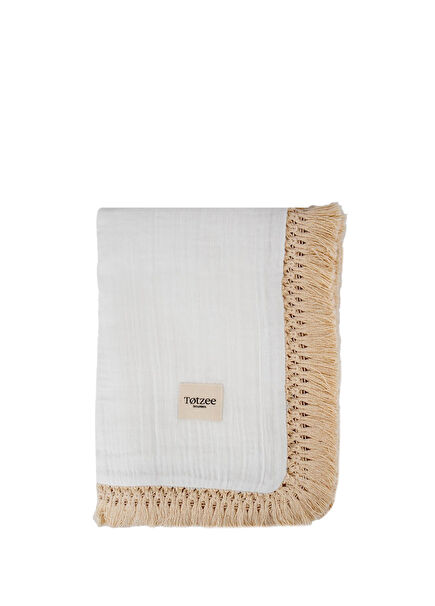 Ekru Müslin Unisex Bebek Pike 65 x 95 cm