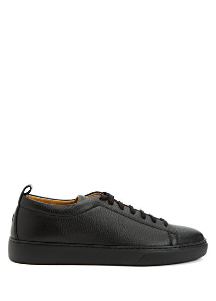 Navy Blue Men's Leather Sneakers