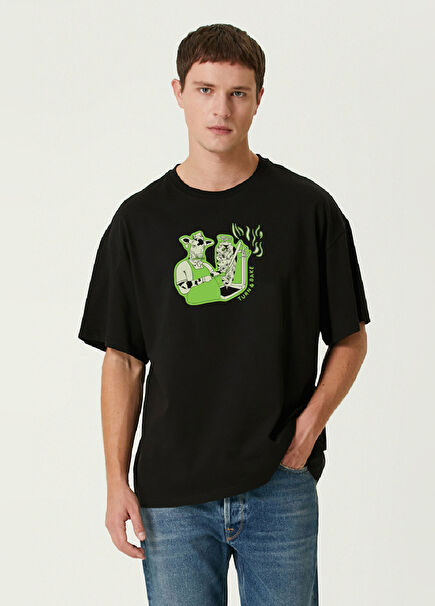 Kebab Printed Black Short Sleeve Men's T-shirt