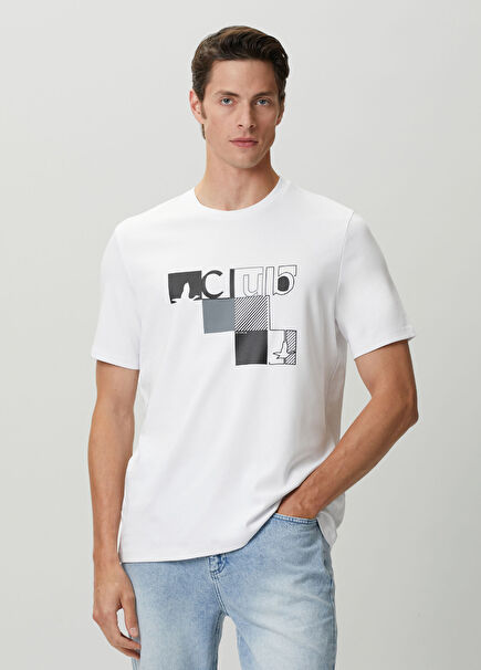 Beyaz Baskılı T-shirt