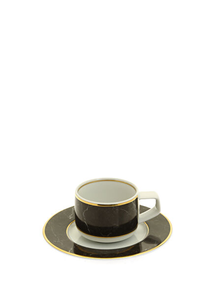 Black White Marble Patterned Porcelain Coffee Cup