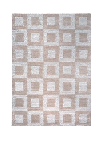 Custom Made Beige Patterned Exclusive Wool Viscose