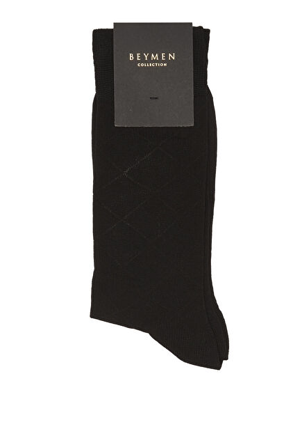 Black Checkered Jacquard Men's Bamboo Socks