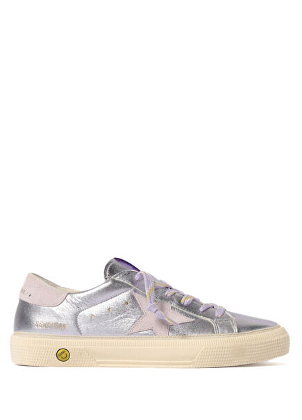 May Lilac Unisex Kids Leather Sneakers
