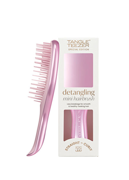 Mini Ultimate Detangler Satin Pink Chrome Mini Size Hair Brush Comb