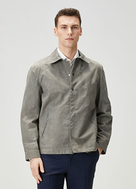 Grey Leather Jacket