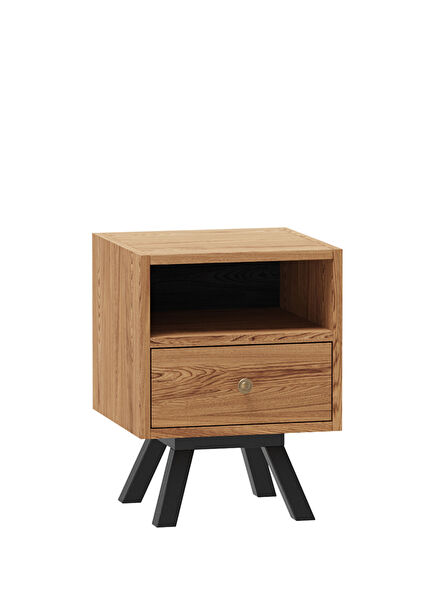 Keten Yağlı Meşe Sandık Komodin