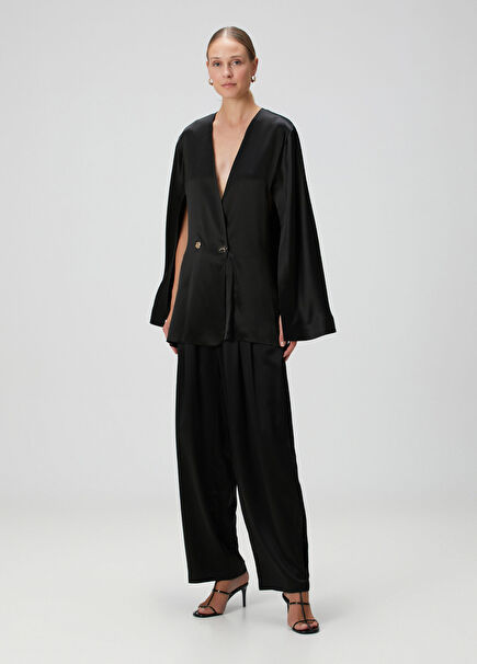 You Black Silk Pants