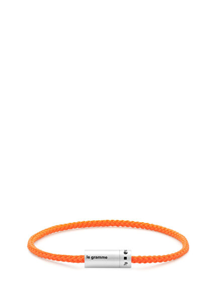 Orange Men's Silver Bracelet