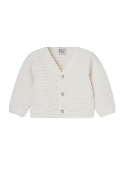 Ceromony Cream Color Wool Baby Girl Cardigan