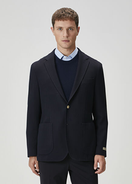 Drop 7 Lacivert Jersey Ceket