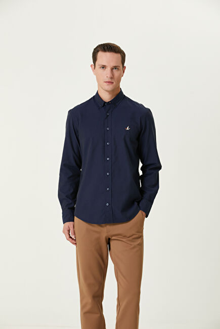 Comfort Fit Navy Blue Shirt