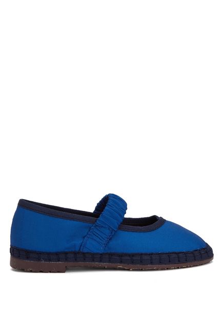 Navy Blue Children's Silk Ballet Flats
